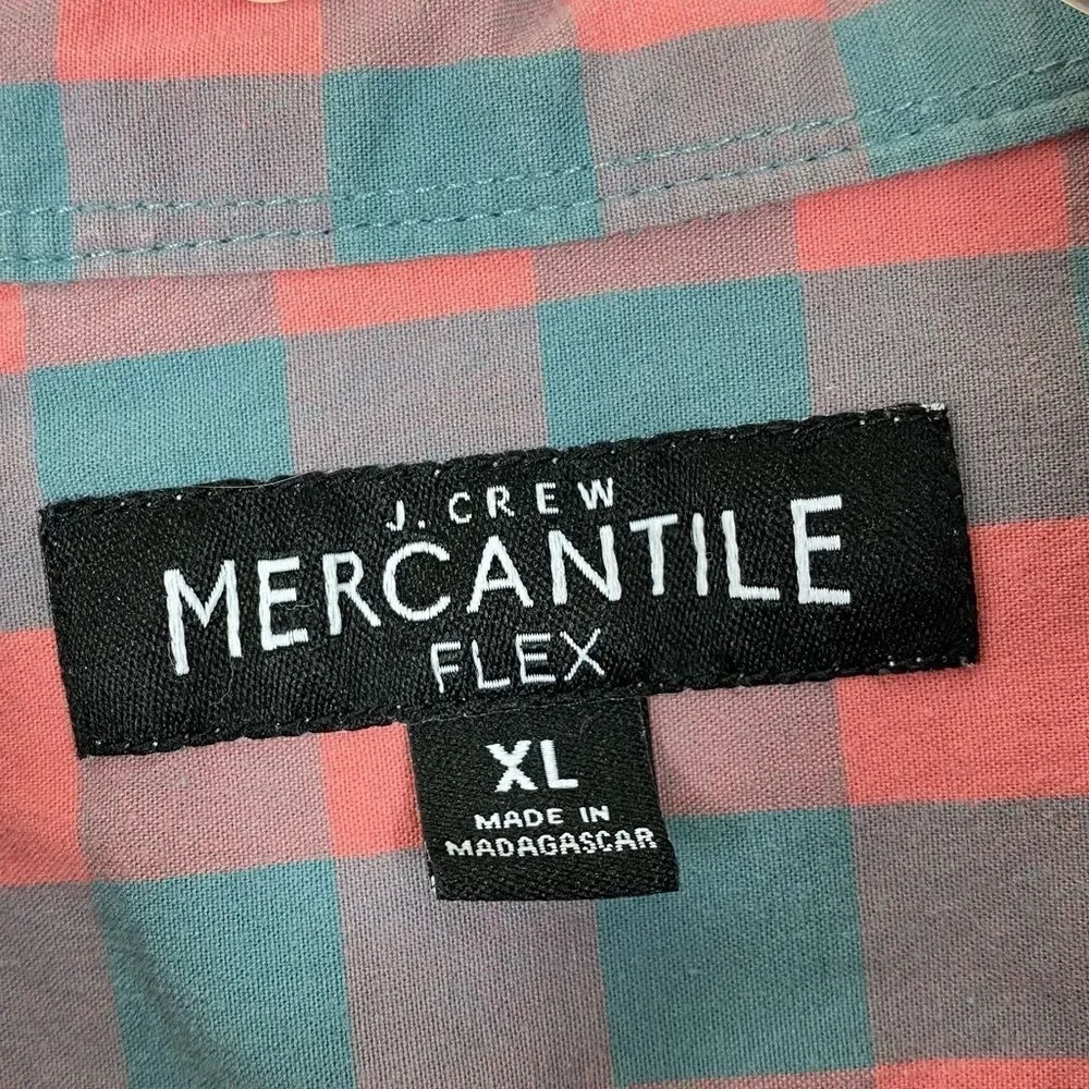 J. Crew Mercantile Pink & Blue Gingham Check Button Down Shirt